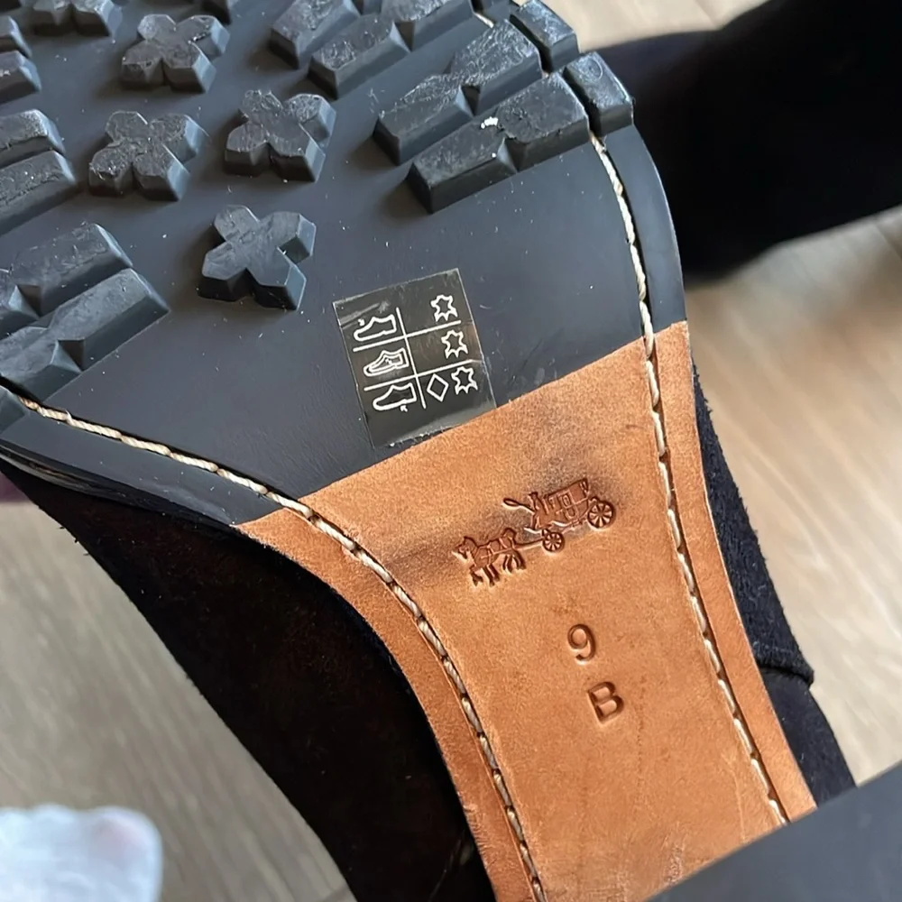 Coach Odelle Black Oiled Suede Bootie Size 9 - Picture 9 of 10